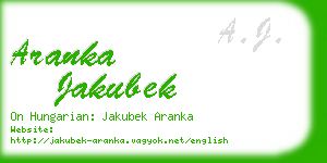 aranka jakubek business card